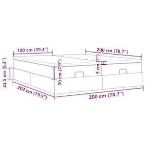 Osmanský rám postele s matrací krémová 200x200cm textil - obrázek 17