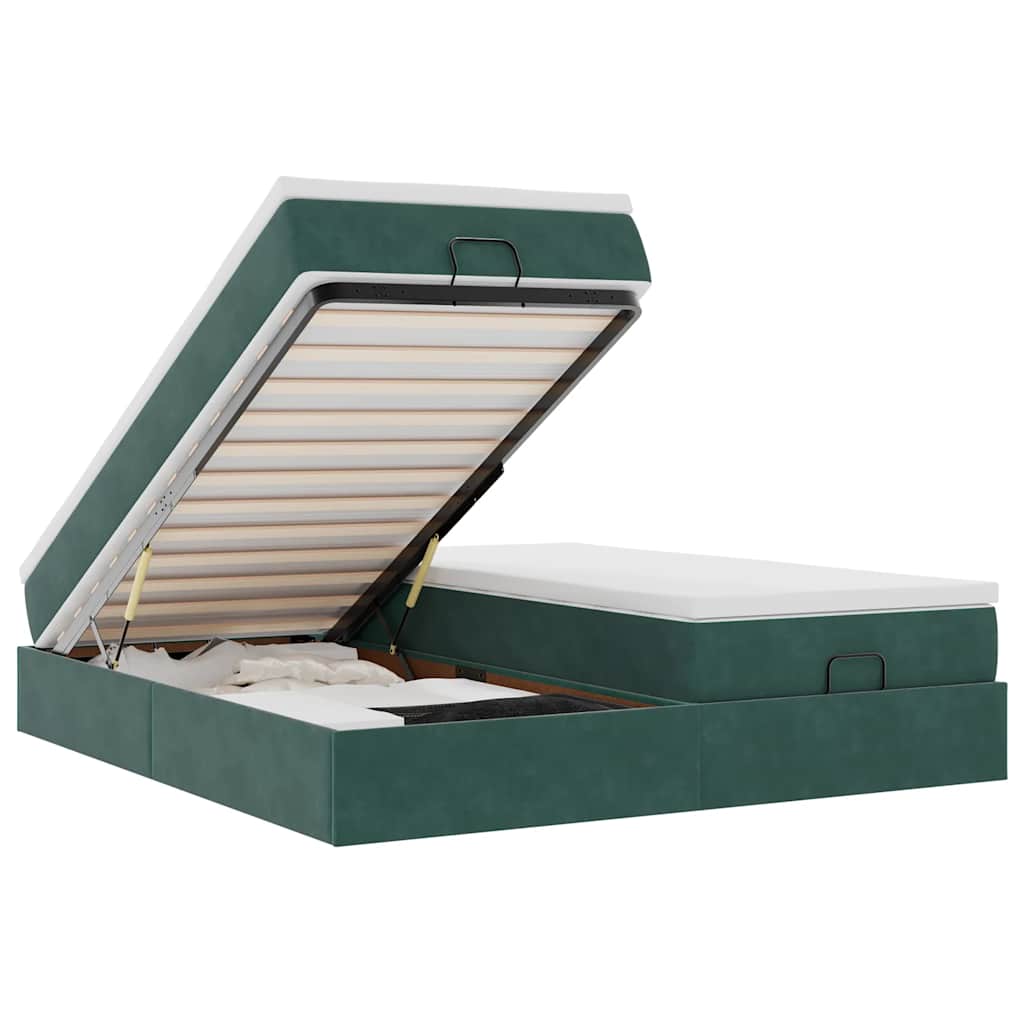 vidaXL Osmanský rám postele s matracíes tmavě šedá 160x200cm samet