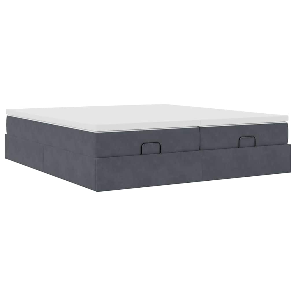 vidaXL Ottoman bed met matrassen 180x200cm fluweel donkergrijs grijs, foto 4