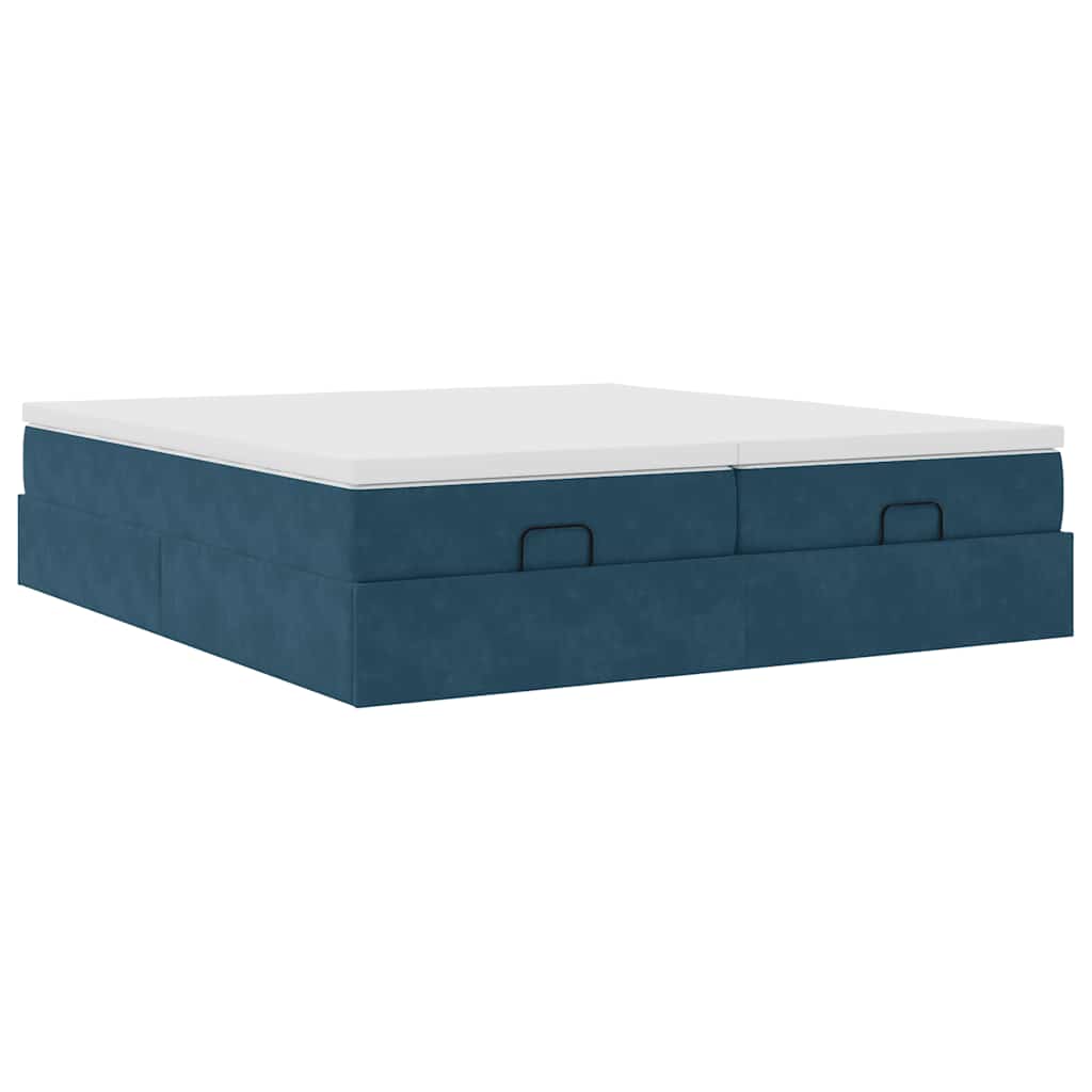 vidaXL Ottoman bed met matrassen 180x200cm fluweel donkerblauw blauw, foto 4
