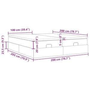 Osmanský rám postele s matrací tmavě modrý 200x200cm samet - obrázek 16