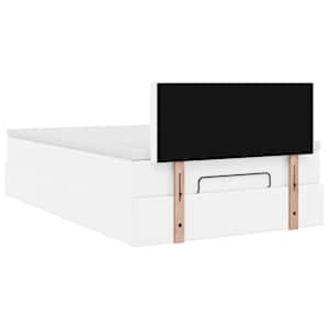 Osmanský rám postele s matrací bílý 120x200cm umělá kůže - obrázek 11