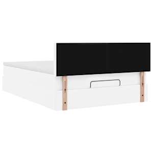 Osmanský rám postele s matrací bílý 140x190cm umělá kůže - obrázek 11