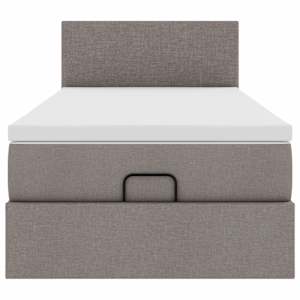 Osmanský rám postele s matrací taupe 80x200cm textil - obrázek 7