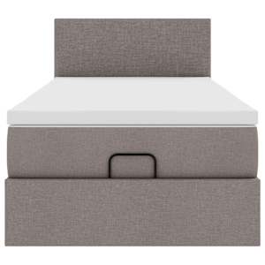 Osmanský postel s matrací taupe 90x200 cm textil - obrázek 7