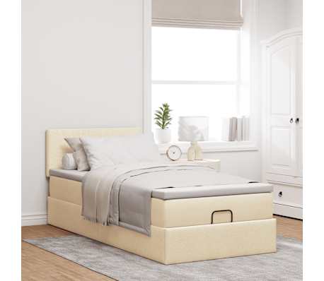 vidaXL &Omicron;&theta;&omega;&mu;&alpha;&nu;&iota;&kappa;ό &kappa;&rho;&epsilon;&beta;ά&tau;&iota; &mu;&epsilon; &sigma;&tau;&rho;ώ&mu;&alpha; Cream 100x200cm ύ&phi;&alpha;&sigma;&mu;&alpha;