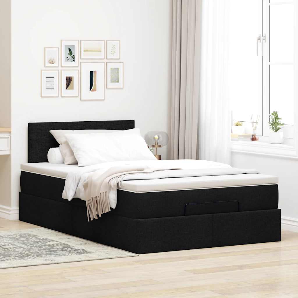 Thumbnail - vidaXL Ottoman-Bett mit Matratze Schwarz 120x190 cm Stoff
