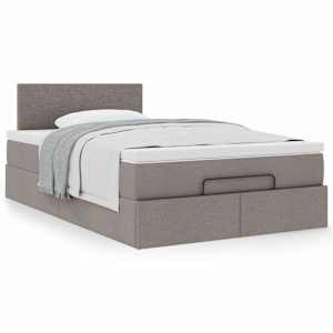 Osmanský rám postele s matrací taupe 120x190cm textil - obrázek 4