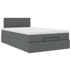 Osmanský postel s matrací tmavě šedá 120x200 cm textil - obrázek 6