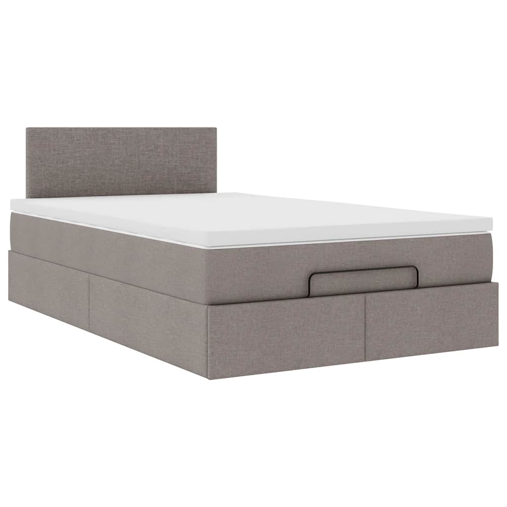 vidaXL Ottoman bed met matras 120x200cm stof taupe, foto 4