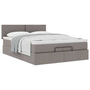 Osmanský postel s matrací taupe 140x190 cm textil - obrázek 4
