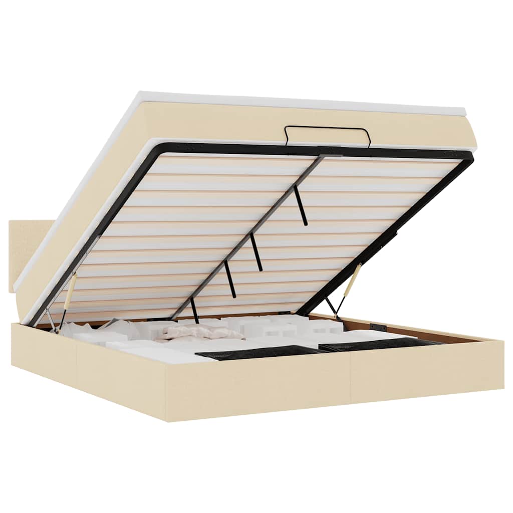 vidaXL Osmanský rám postele s matrací krémová 160x200cm textil