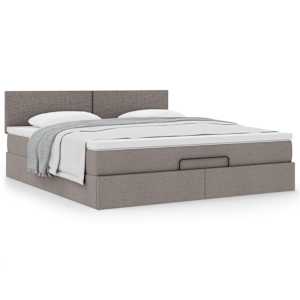 Osmanský rám postele s matrací taupe 180x200cm textil - obrázek 4