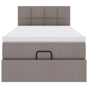 Osmanský rám postele s matrací taupe 80x200cm textil - obrázek 7