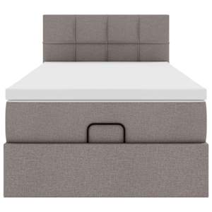 Osmanský postel s matrací taupe 90x200 cm textil - obrázek 7