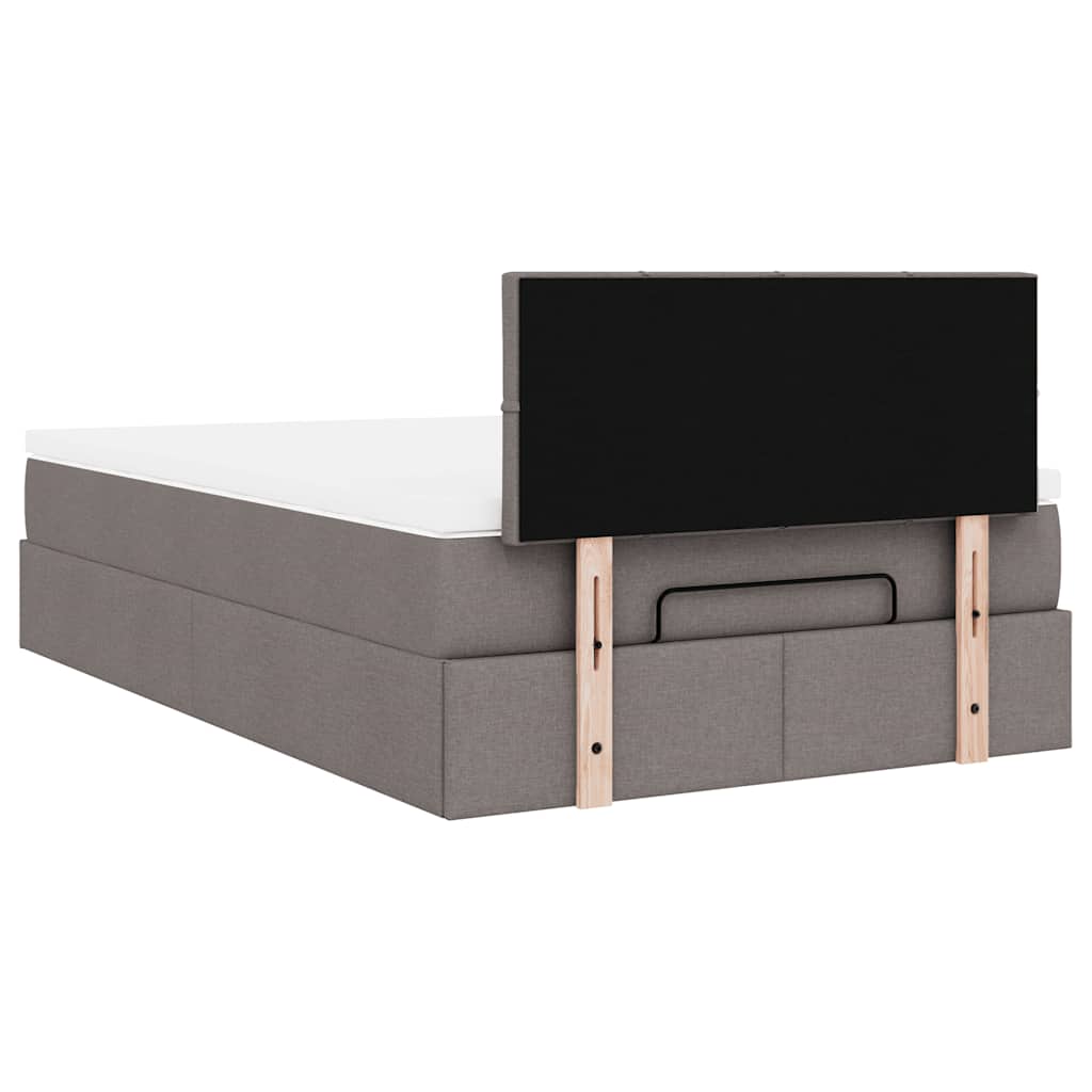 Osmanský rám postele s matrací taupe 120x190cm textil - obrázek 11