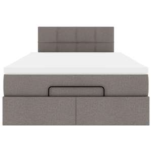 Osmanský rám postele s matrací taupe 120x190cm textil - obrázek 7