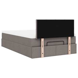 Osmanský rám postele s matrací taupe 120x190cm textil - obrázek 11