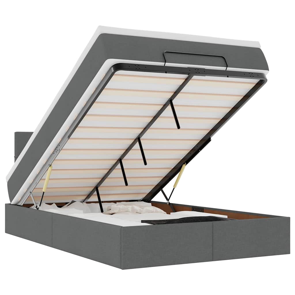 vidaXL Osmanský postel s matrací tmavě šedá 120x200 cm textil