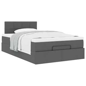 Osmanský postel s matrací tmavě šedá 120x200 cm textil - obrázek 5