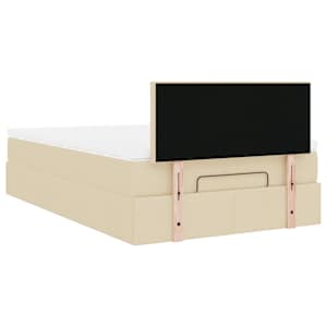 Osmanský rám postele s matrací krémově 120x200cm textil - obrázek 11