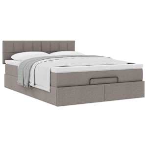 Osmanský postel s matrací taupe 140x190 cm textil - obrázek 5