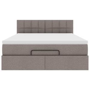 Osmanský postel s matrací taupe 140x190 cm textil - obrázek 7