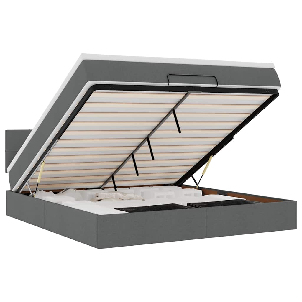 Thumbnail - vidaXL Ottoman-Bett mit Matratze Dunkelgrau 180x200 cm Stoff