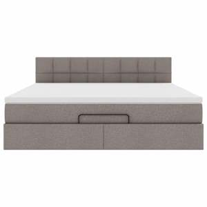 Osmanský rám postele s matrací taupe 180x200cm textil - obrázek 7