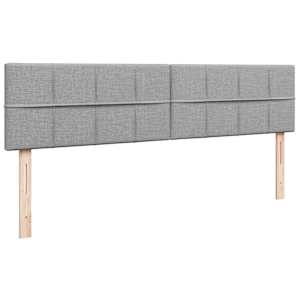 Osmanský rám postele s matrací světle šedá 200x200 cm textil - obrázek 9