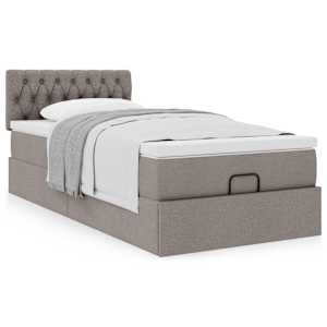 Osmanský rám postele s matrací taupe 80x200cm textil - obrázek 4