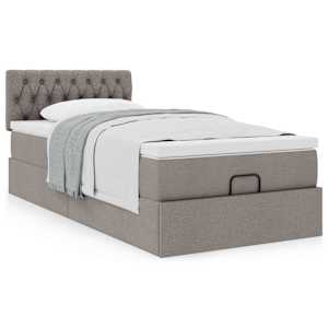Osmanský postel s matrací taupe 90x200 cm textil - obrázek 4