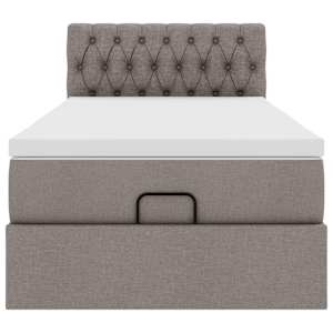 Osmanský postel s matrací taupe 90x200 cm textil - obrázek 6