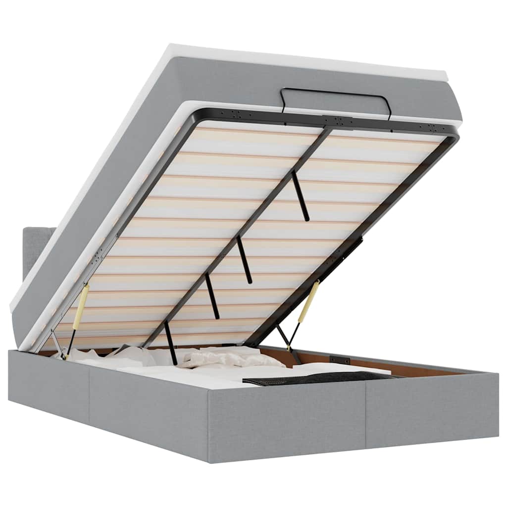 Thumbnail - vidaXL Ottoman-Bett mit Matratze Hellgrau 120x190 cm Stoff