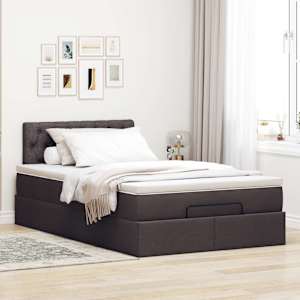 Osmanský rám postele s matrací tmavě hnědá 120x190cm textil - obrázek 3