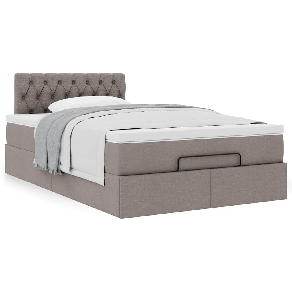 vidaXL Cadru de pat otoman cu saltea Taupe 120x190 cm Material