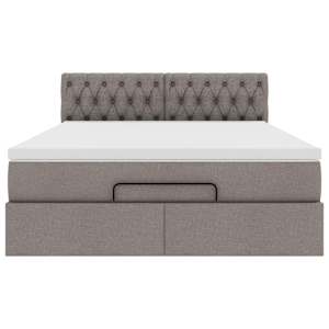 Osmanský postel s matrací taupe 140x190 cm textil - obrázek 7