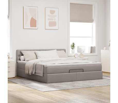vidaXL &Omicron;&theta;&omega;&mu;&alpha;&nu;&iota;&kappa;ό &kappa;&rho;&epsilon;&beta;ά&tau;&iota; &mu;&epsilon; &sigma;&tau;&rho;ώ&mu;&alpha; Taupe 160x200cm ύ&phi;&alpha;&sigma;&mu;&alpha;