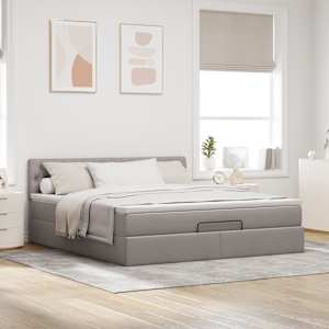 vidaXL &Omicron;&theta;&omega;&mu;&alpha;&nu;&iota;&kappa;ό &kappa;&rho;&epsilon;&beta;ά&tau;&iota; &mu;&epsilon; &sigma;&tau;&rho;ώ&mu;&alpha; Taupe 160x200cm ύ&phi;&alpha;&sigma;&mu;&alpha;