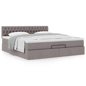 Osmanský rám postele s matrací taupe 180x200cm textil - obrázek 4