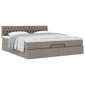 Osmanský rám postele s matrací taupe 180x200cm textil - obrázek 5