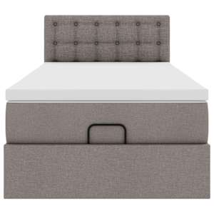 Osmanský rám postele s matrací taupe 80x200cm textil - obrázek 7