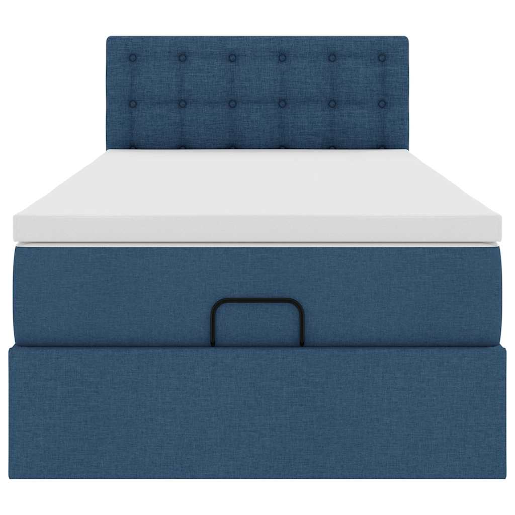 vidaXL Ottoman bed met matras 80x200cm stof blauw, foto 4