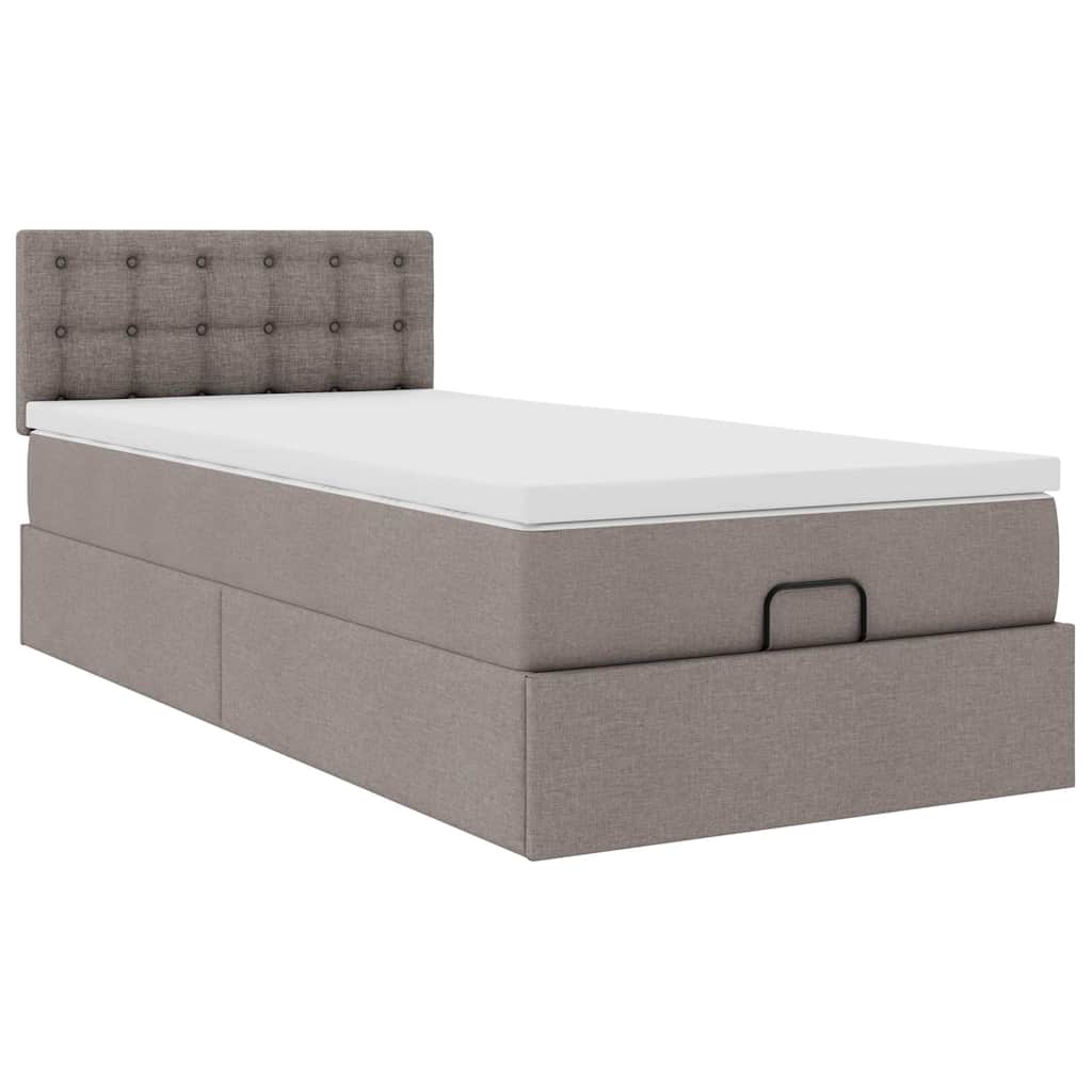 Osmanský rám postele s matrací taupe 90x190cm textil - obrázek 6