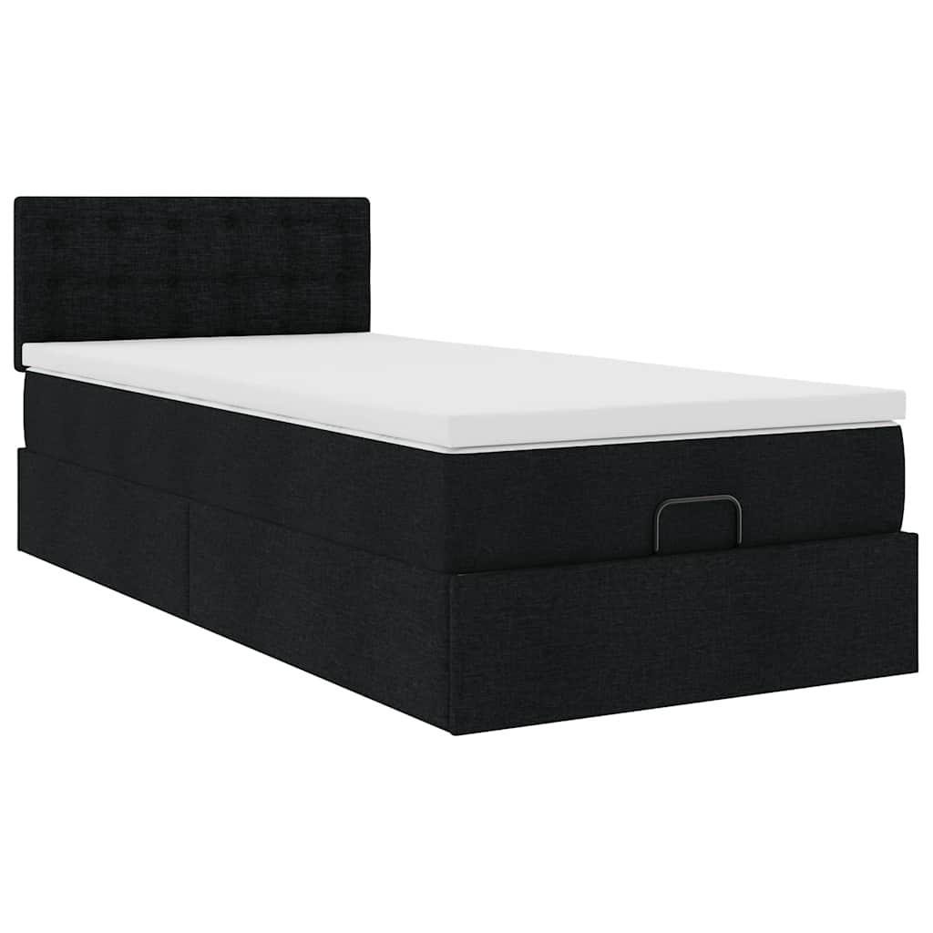 vidaXL Bed met matras 90x200 cm stof zwart, foto 4