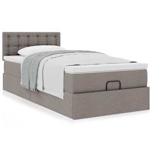 Osmanský postel s matrací taupe 90x200 cm textil - obrázek 4