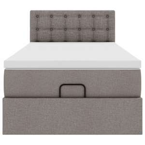 Osmanský postel s matrací taupe 90x200 cm textil - obrázek 7