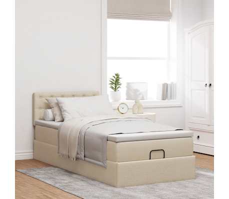 vidaXL &Omicron;&theta;&omega;&mu;&alpha;&nu;&iota;&kappa;ό &kappa;&rho;&epsilon;&beta;ά&tau;&iota; &mu;&epsilon; &sigma;&tau;&rho;ώ&mu;&alpha; Cream 100x200cm ύ&phi;&alpha;&sigma;&mu;&alpha;