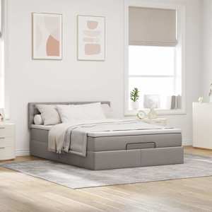Osmanský postel s matrací taupe 140x190 cm textil - obrázek 3