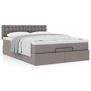 Osmanský postel s matrací taupe 140x190 cm textil - obrázek 4